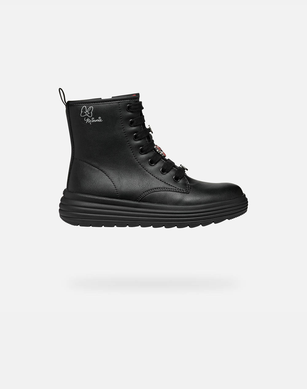 Geox J Phaolae G. C - Synt.Lea Γυναικείο Flat Μαύρο