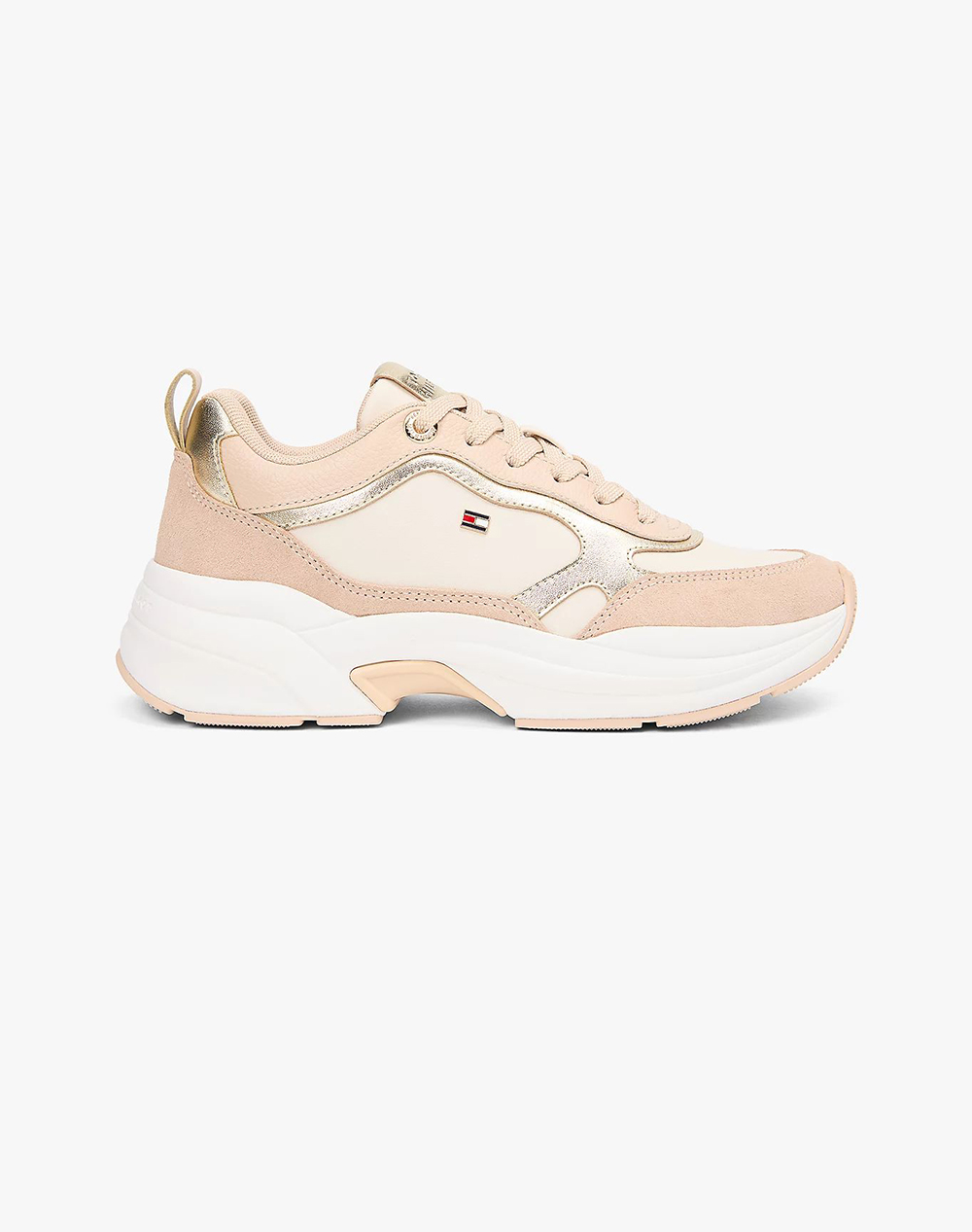 Tommy Hilfiger Th Chunky Runner Metallic Γυναικείο Sneakers Χρυσό
