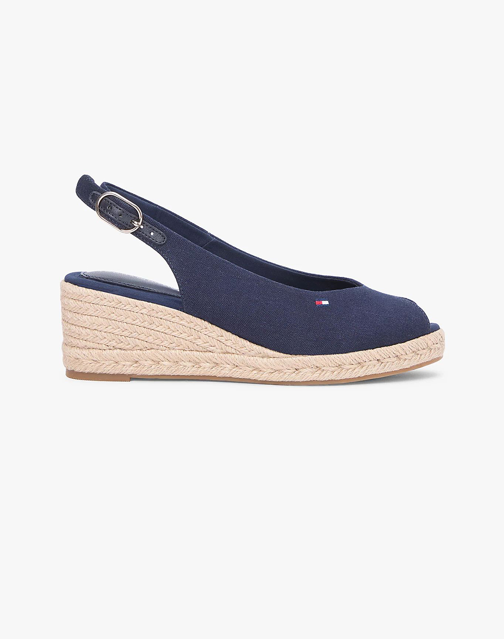 Tommy Hilfiger Mid Wedge Espad Slingback Γυναικείο Εσπαντριγιες/Σανδαλια Σκούρο Μπλε