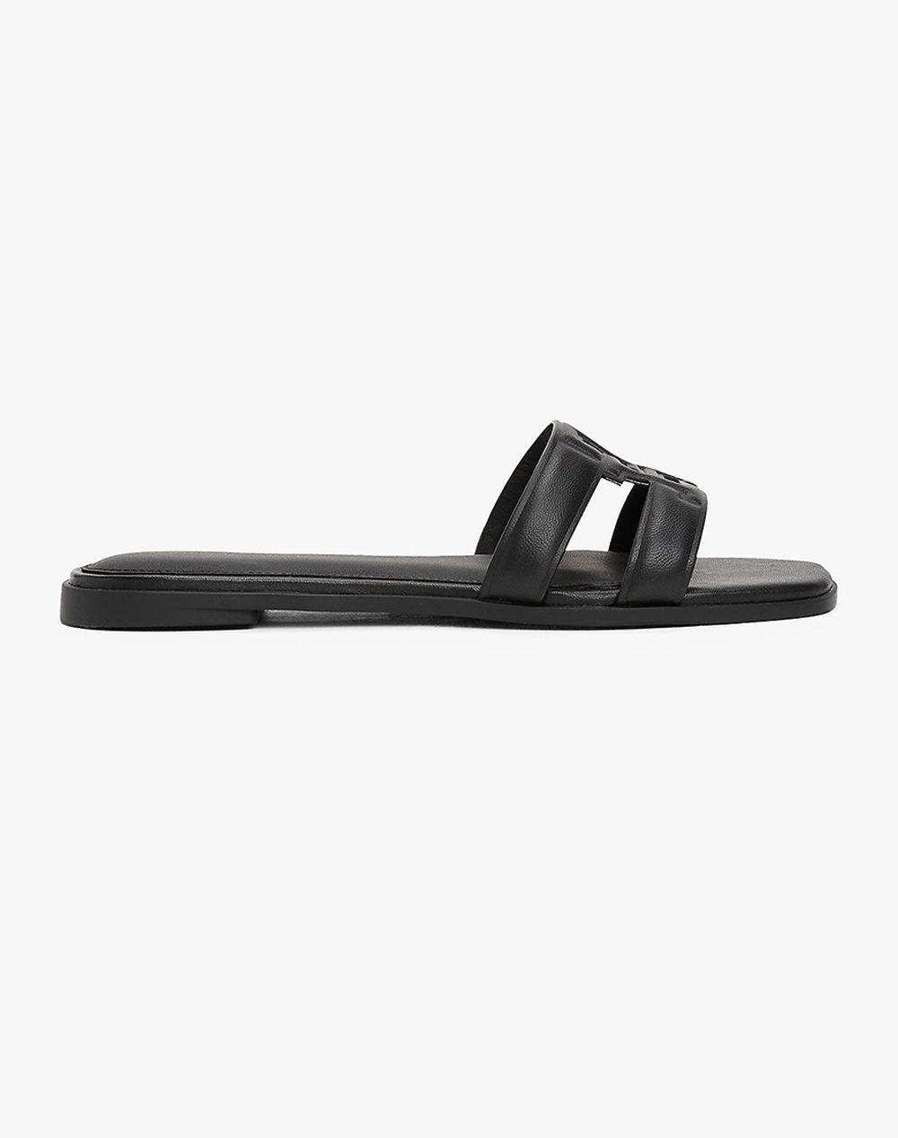 Tommy Hilfiger Th Logo Strap Mule Γυναικείο Εσπαντριγιες/Σανδαλια Μαύρο