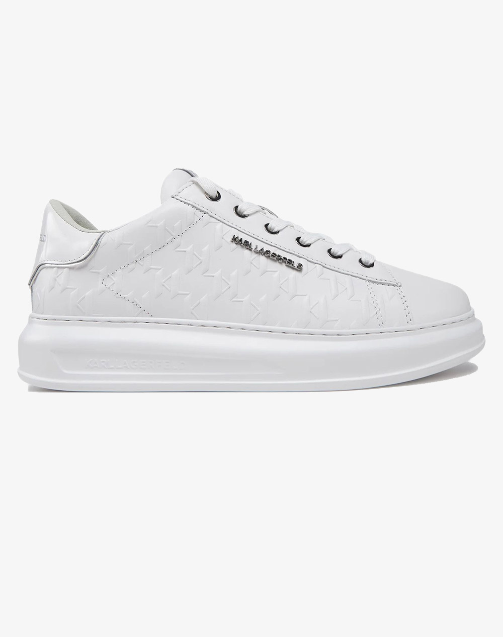Karl Lagerfeld Kapri Mens Monogram Emboss Lo Ανδρικό Sneakers Άσπρο