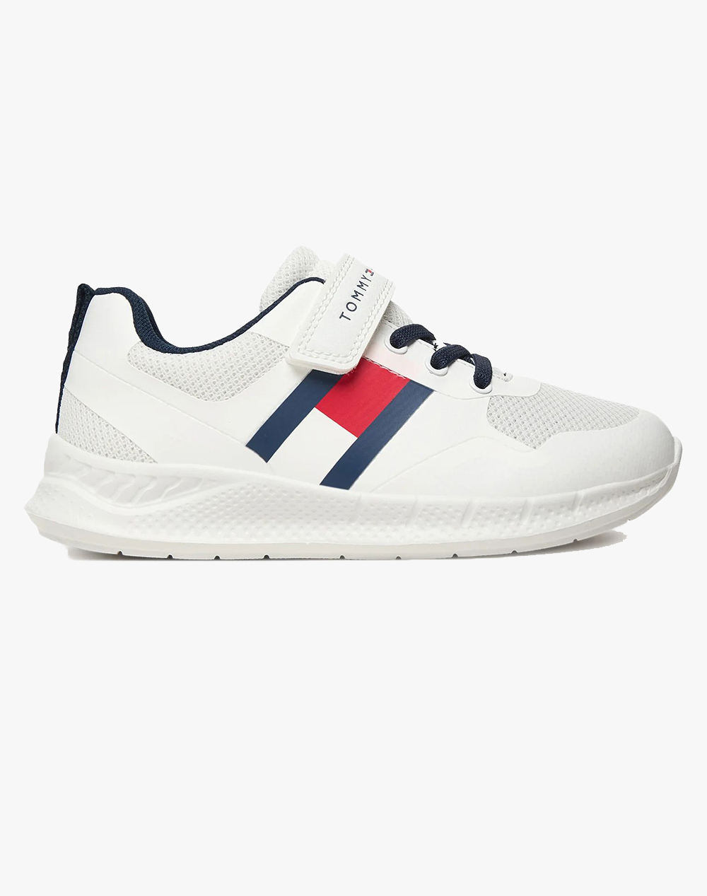 Tommy Hilfiger Flag Low Cut Lace-Up/Velcro Sneaker Unisex Sneakers Άσπρο